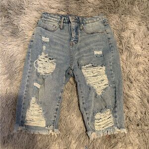 Wild Fable Light Blue Denim Jeans trending longer shorts